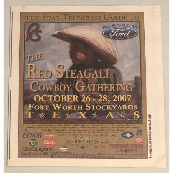 The Star-Telegram Guide RED STEAGALL COWBOY GATHERING Ft Worth Stockyards 2007 - Picture 1 of 7